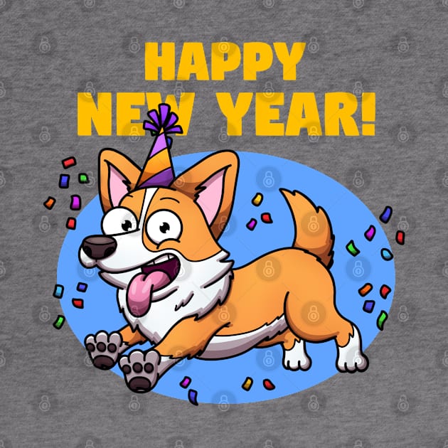 Cute Jumping New Year Corgi Dog by TheMaskedTooner